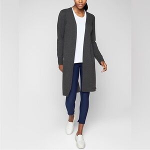 Athleta Camino Weekend Split back Cashmere Charcoal  Cardigan